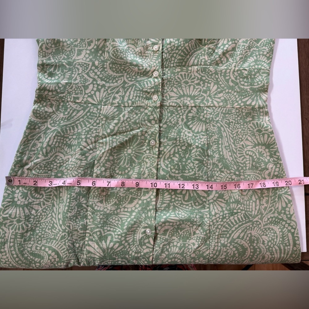 🔥SOLD🔥 Eddie Bauer Boho Green Paisley Tank Midi Dress SZ 10 100% Cotton - Picture 9 of 10
